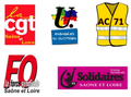 logos organisations appelant à la grève le 19 mars 2019 en Saône-et-Loire