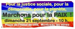 affiche marche pour la Paix Montceau-Les-Mines 21 septembre 2025